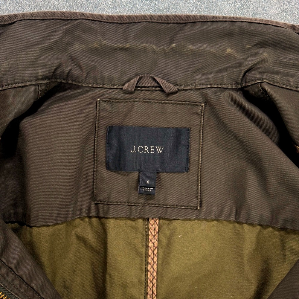J.Crew Downtown Field Jacket Women's S Mossy Brown Waxed Cotton Utility 19034 - Picture 7 of 12